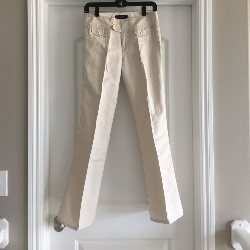 Anthropologie Beige Bootcut Flare Pants